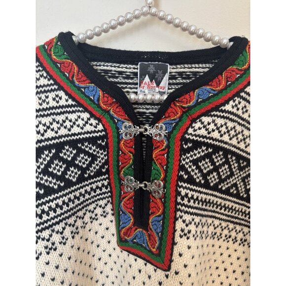 Dale Of Norway Unisex Size Small Setesdal Sweater Pewter Clasp Wool Off White - Picture 2 of 9